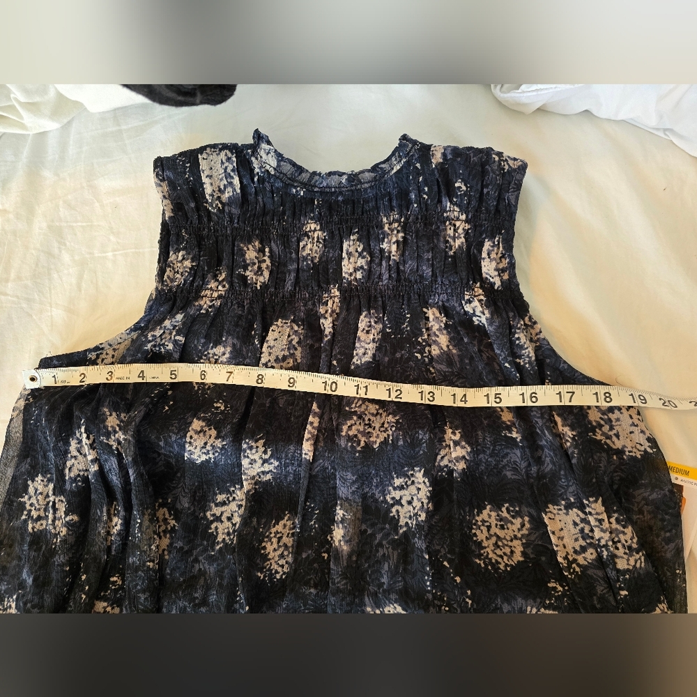 💙✨Joie Dress NWT Silk Blend Printed Sleeveless Shift Dress Navy Ivory M - Picture 3 of 13